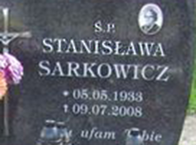 Stanisława Zofia Sarkowicz 1933 Bobowa - Grobonet - Wyszukiwarka osób pochowanych