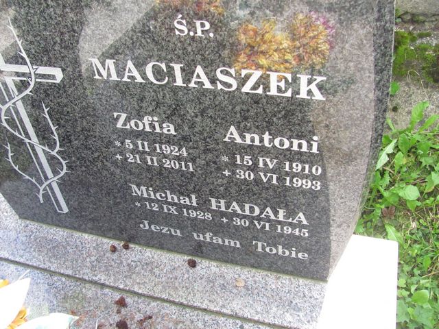 Michał Hadała 1928 Bobowa - Grobonet - Wyszukiwarka osób pochowanych