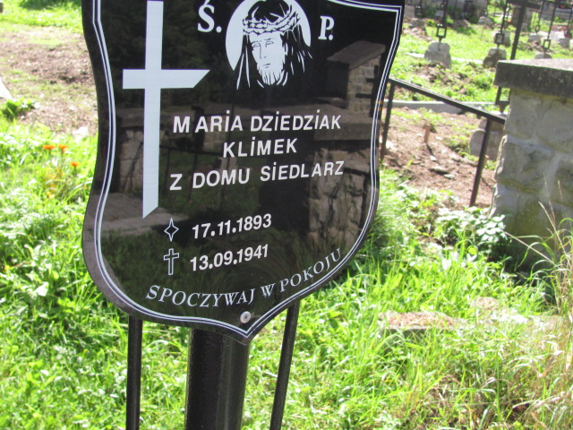Maria Dziedziak Klimek 1893 Bobowa - Grobonet - Wyszukiwarka osób pochowanych