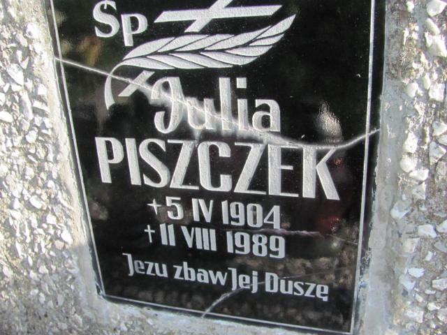 Julia Piszczek 1904 Bobowa - Grobonet - Wyszukiwarka osób pochowanych